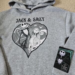 NWT Nightmare Before Christmas Jack & Sally Hoodie YOUTH MED